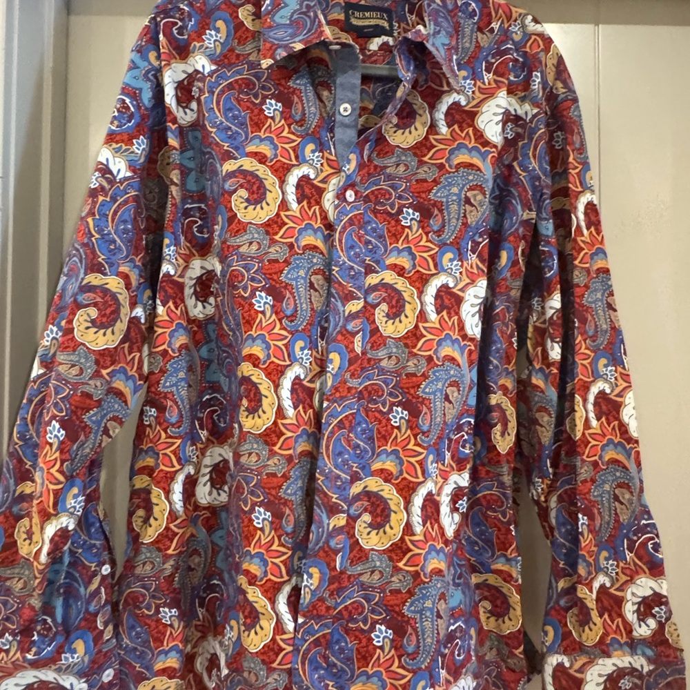 SOLD Colorful Paisley Men's Shirt Cremieux